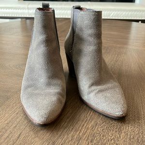 Dark grey low heeled boots